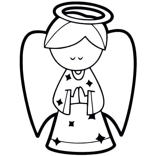 Praying angel sand art template.