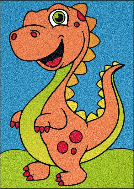 Kis T-Rex sand art template for kids.