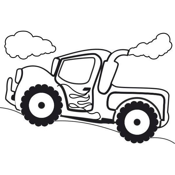 Pick-up homokkép sablon kreatív homokfestéshez gyerekeknek.