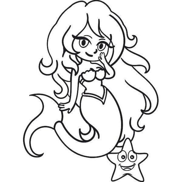 Mermaid sand art template with starfish, ideal for creative crafting with colored sand.
