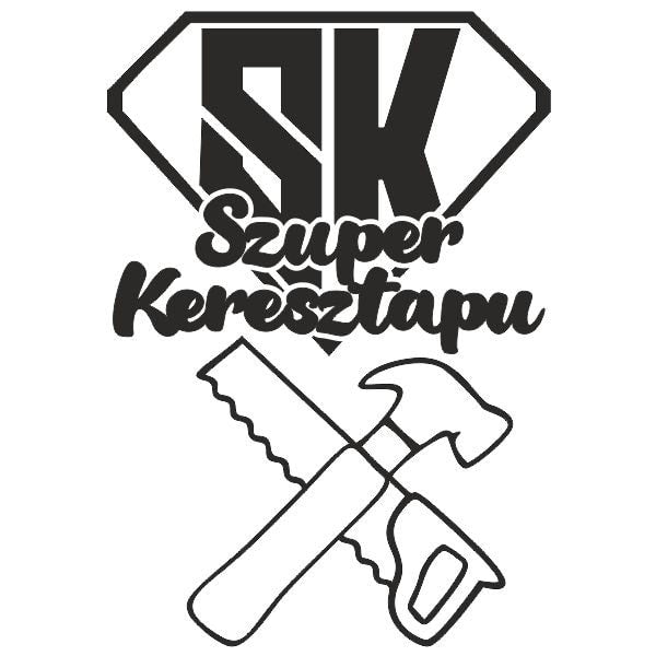 Szuper Keresztapu homokkép logo design with tools.