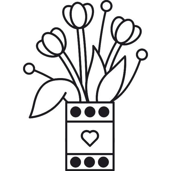 Virágok homokkép csomag sablonképe, virágok vázában.