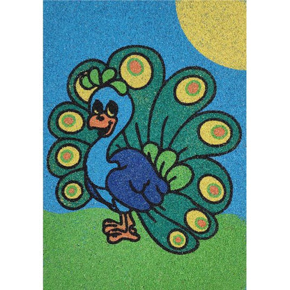 Peacock sand art from Madarak homokkép csomag set.