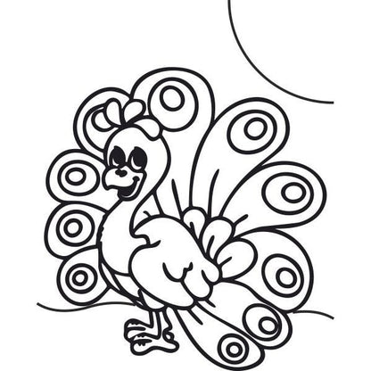 Madarak homokkép csomag színezhető sablonkép peacock.