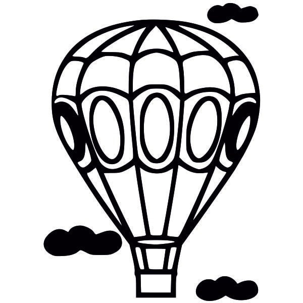 Air vehicle sand art template with hot air balloon design.