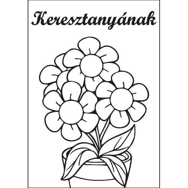 Cserepes margaréta sablonkép homokfestéshez keresztanyának.