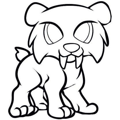 Ősidő állatai homokkép csomag sablonkép sabertooth rajzhoz