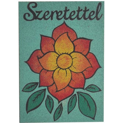 Anemone sand art kit with colorful sand and template.