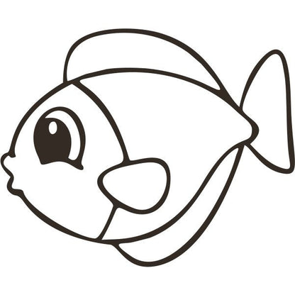 Fish sand art template for creative sand painting activities.