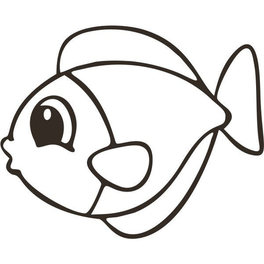 Fish sand art template for creative sand painting activities.