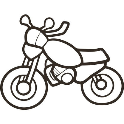 Motorcycle sand art template for creative crafting.