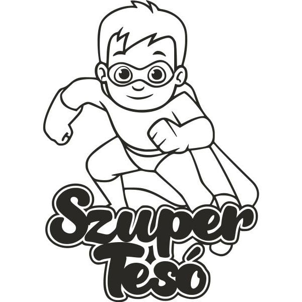 Szupertesó fiú homokkép sablon szórakoztató gyermek kreatív tevékenységhez.