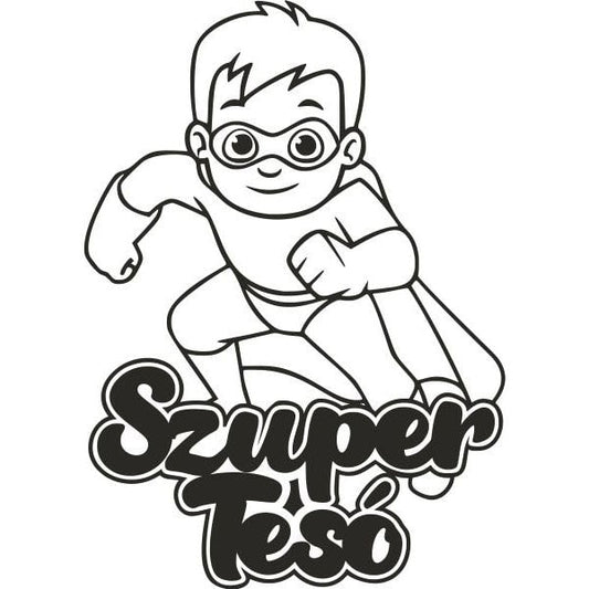 Szupertesó fiú homokkép sablon szórakoztató gyermek kreatív tevékenységhez.