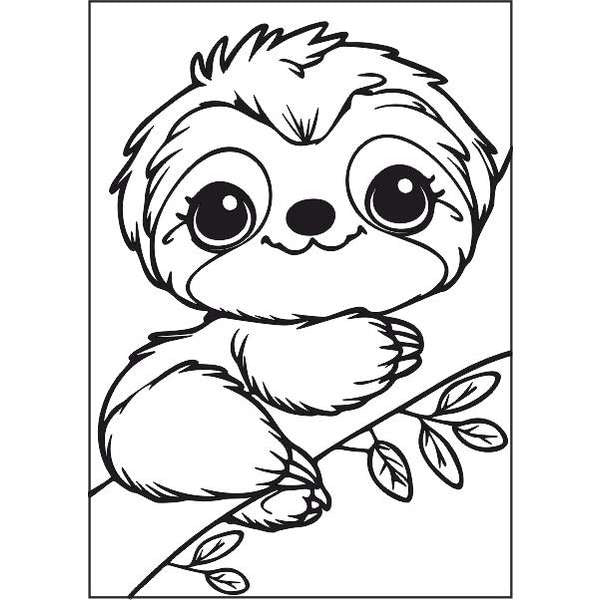 Sloth sand art template for creative children's activity.