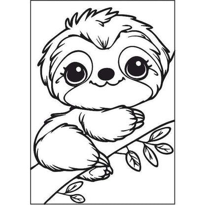 Sloth sand art template for creative children's activity.