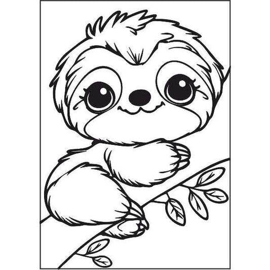 Sloth sand art template for creative children's activity.