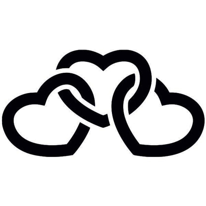 3 szív homokkép sablont, három összefonódó szív formával.