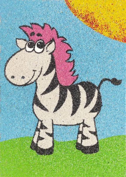 Afrika állatai homokkép csomag színes zebra minta.