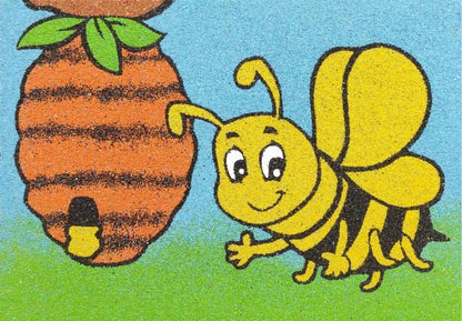 Rovarok homokkép csomag méhecskés sablonkép élénk színekkel.