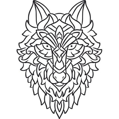 Felnőtt homokkép csomag sablonképe farkas design.