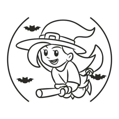 Halloween homokkép csomag sablonkép, boszorkány és denevérek sablonnal kreatív homokfestéshez.
