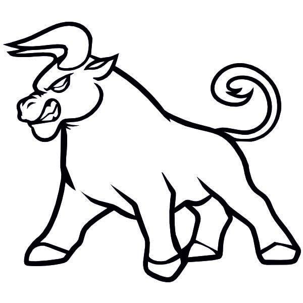 Bull sand painting outline for creative art projects.