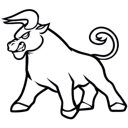 Bull sand painting outline for creative art projects.
