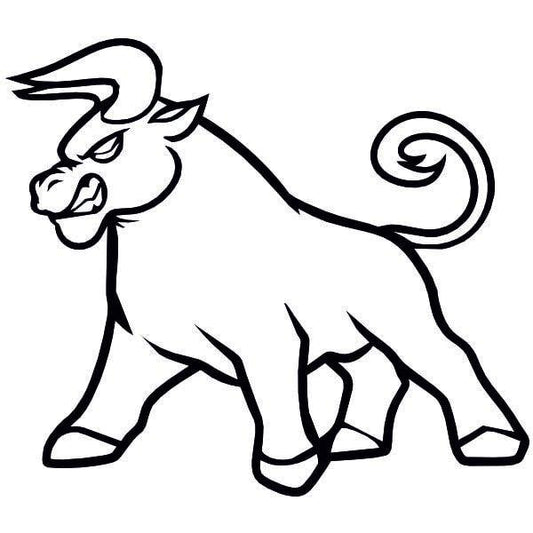 Bull sand painting outline for creative art projects.
