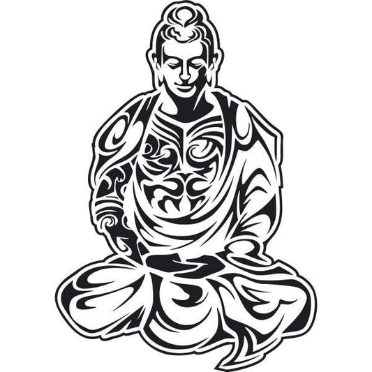 Buddha sand art template for relaxation and decor creation.