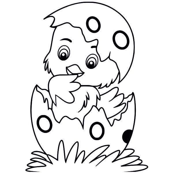Csibe homokkép sablon fekete-fehér kontúrvonalakkal, festéshez.