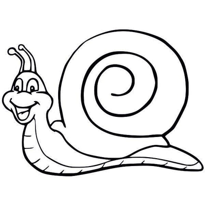 Snail sand art template for kids creativity.