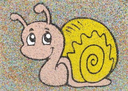 Colorful snail sand art from Csigusz homokkép kit.