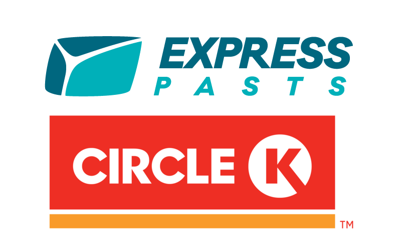 Express Pasts and Circle K delivery partnership logo.
