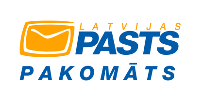 Latvijas Pasts Pakomāts logo for delivery service.