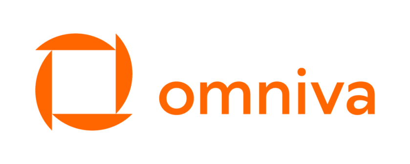 Orange Omniva delivery logo on a white background.