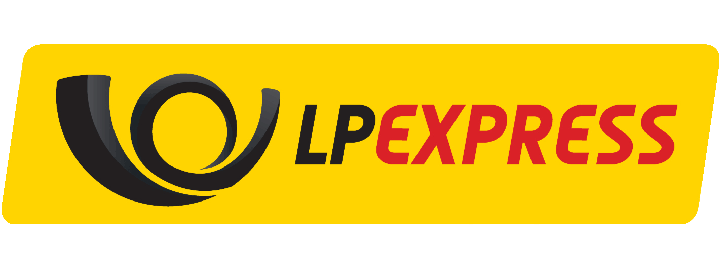 LP Express delivery logo on a yellow background.
