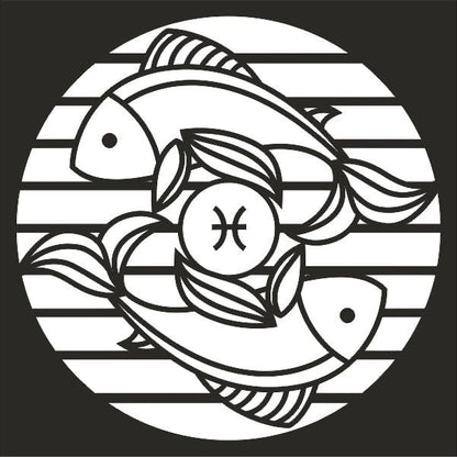 Fish Horoscope sand art template for creative kids.