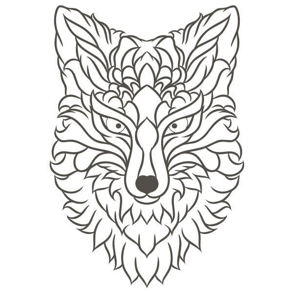 Adult sand art template of a wolf design from Felnőtt homokkép csomag.