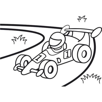 Forma-1 sand art template for creative coloring activities.