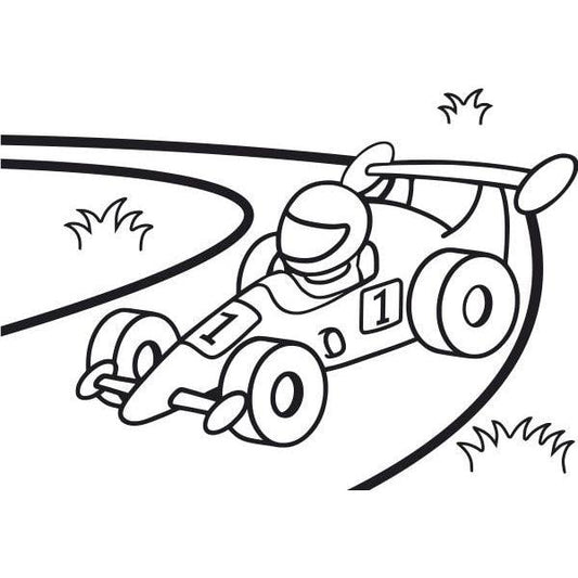 Forma-1 sand art template for creative coloring activities.