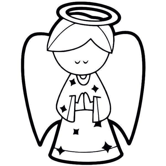 Praying angel sand art template.