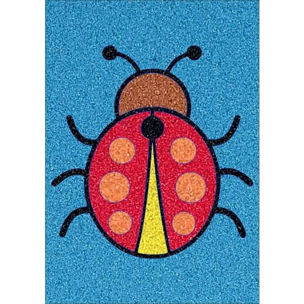 Katica 2 homokkép sand art kit with colorful ladybug design.