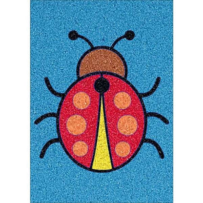 Katica 2 homokkép sand art kit with colorful ladybug design.