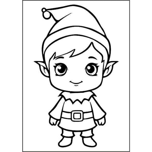 Elf sand art kit with template, instructions, and colored sand.