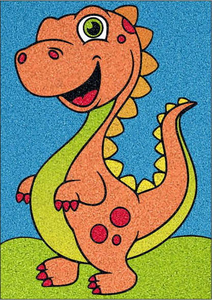 Kis T-Rex sand art template for kids.