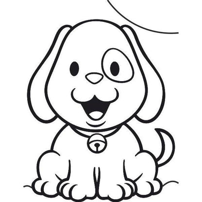 Dog sand art kit with stencil and colored sand packs.