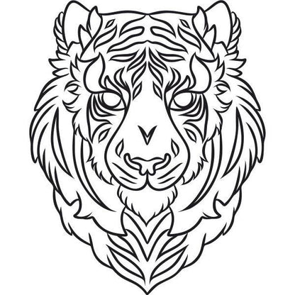 Lenyűgöző tigris homokkép sablon, relaxáló és dekoratív alkotás.