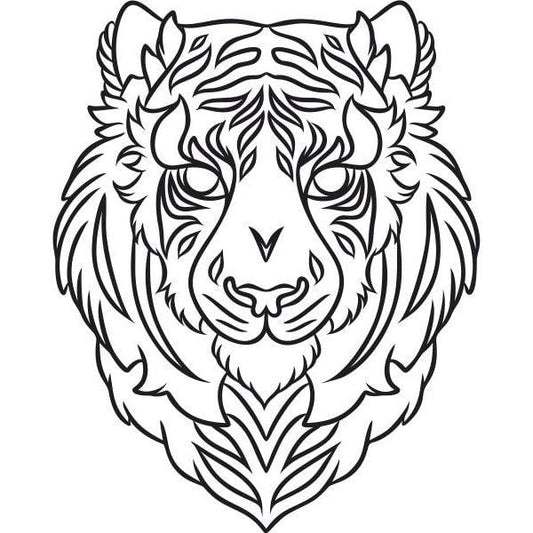 Lenyűgöző tigris homokkép sablon, relaxáló és dekoratív alkotás.