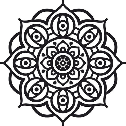 Mandala 11 sand art template with intricate design outlines.
