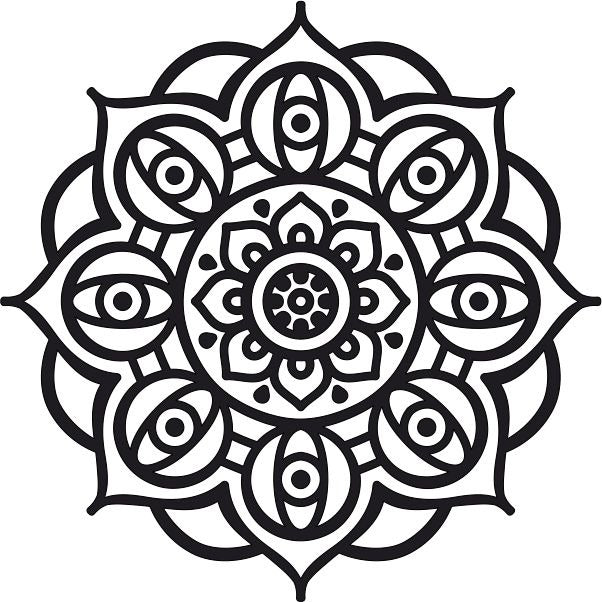Mandala homokkép csomag tartalom és sablonkép mintával.